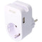 Schuko adapter plug 1-way with 2x USB charging socket and practical mobile phone holder