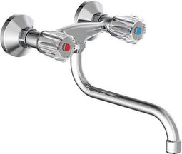 SCHÜTTE Brillant Keukenkraan - Mengkraan - Draaibare Uitloop - Wandmontage - Chroom