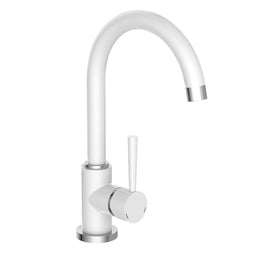 SCHÜTTE Cornwall Design Keukenkraan - Mengkraan - Hoge, Draaibare Uitloop - Zijdelingse Greep - Wit