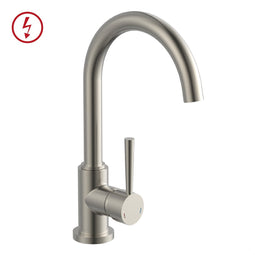 SCHÜTTE Cornwall Design Keukenkraan voor Waterverwarmer met vrije Uitloop - lage Druk - Mengkraan - Hoge, Draaibare Uitloop - Zijdelingse Greep - Roestvrije Staal-Look