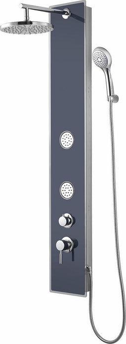 SCHÜTTE Douchepaneel - met Douchekraan - Mengkraan - 2 Massage Sproeiers - Glas - Anthraciet