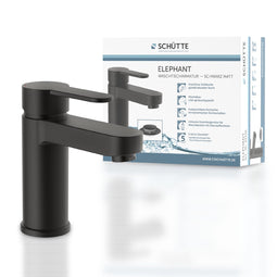 SCHÜTTE Elephant Wastafelkraan - Mengkraan - met Waste - Zwart Mat