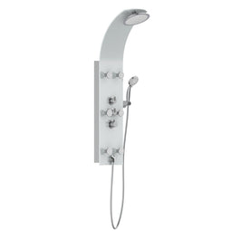 SCHÜTTE Lanzarote Douchepaneel - met Thermostatische Douchekraan - 6 Massage Sproeiers - Glas - Wit