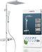 SCHÜTTE Ocean Douchesysteem - Regendouche - met Thermostatische Douchekraan - Geïntegreerd glazen Planchet met Push-Button Omsteller - Hartafstand 150 mm - Chroom & Wit