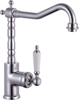 SCHÜTTE Old Style Retro Keukenkraan - Mengkraan - Hoge, Draaibare Uitloop - Zijdelingse Greep - Chroom