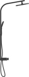 SCHÜTTE Samoa Rain Douchesysteem - Regendouche - met Thermostatische Douchekraan - Geïntegreerd glazen Planchet met Push-Button Omsteller - Hartafstand 150 mm - Zwart Mat