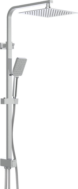 SCHÜTTE Silver Rain Douchesysteem - Regendouche - met Push-Button Omsteller - Rail van 80 tot 120 cm uittrekbaar - Chroom