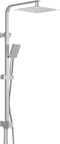 SCHÜTTE Silver Rain Douchesysteem - Regendouche - met Push-Button Omsteller - Rail van 80 tot 120 cm uittrekbaar - Chroom