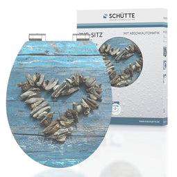 SCHÜTTE WC-Bril 80540 SHELL HEART - High Gloss - MDF-Hout - Soft Close - Verchroomde Scharnieren - Belastbaar tot 175 kg - Decor - 1-zijdige Print