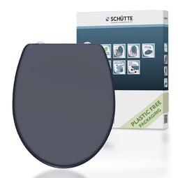 SCHÜTTE WC-Bril 82304 ANTHRAZIT - Duroplast - Soft Close - Afklikbaar - RVS-Scharnieren - Belastbaar tot 175 kg - Gelakt - Antraciet