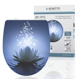 SCHÜTTE WC-Bril 82582 WATER LILY - High Gloss - Duroplast - Soft Close - Afklikbaar - RVS-Scharnieren - Belastbaar tot 175 kg - Decor - 1-zijdige Print