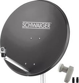 SCHWAIGER SAT-SYSTEEM VOOR 1 SATELLIET - SAT-SCHOTEL 80 CM, ANTRACIET, LNB - 2 AANSLUITINGEN