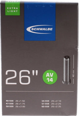 Schwalbe Binnenband - AV14 - Extra Light - 26 inch x 1.50 - 2.35 - Auto Ventiel - 40mm