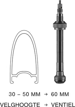 Schwalbe - Tubeless Ventiel 60MM Zwart 2 Stuks