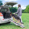 Hondenloopplank - Uitschuifbare Hondentrap - Antislip - Reflecterende Zijkanten - 90kg Capaciteit - Grijs