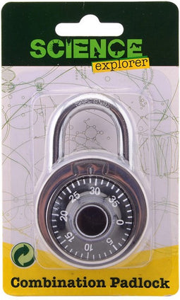 Science Explorer Hangslot Met Cijfercombinatie 13 X 8 Cm Metaal Grijs