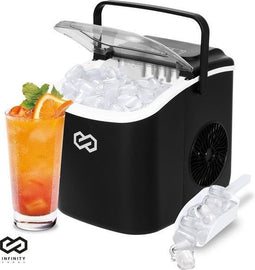 Infinity Goods IJsblokjesmachine - 1,3L - 12KG / 24U - Zelfreinigend - Zwart