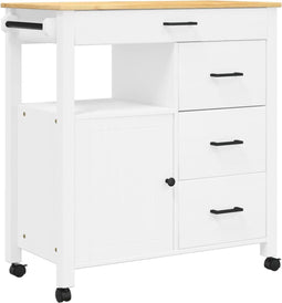 vidaXL - Keukentrolley - MONZA - 84x40x90 - cm - massief - grenenhout