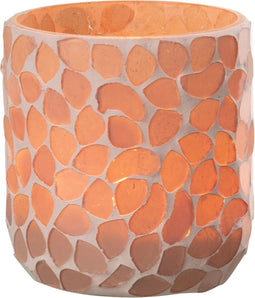 J-Line windlicht Mozaiek - glas - roze - medium