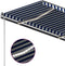 vidaXL - Luifel - handmatig - uittrekbaar - met - LED - 350x250 - cm - blauw - en - wit