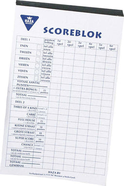 Scoreblok Yahtzee - 250 vel