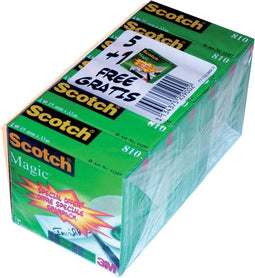 Scotch plakband Magic Tape formaat 19 mm x 33 m pak van 6 rollen