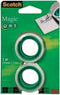 Scotch plakband Magic Tape formaat 19 mm x 7.5 m blister met 2 rolletjes