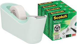 Scotch verzwaarde plakbandafroller inclusief 4 rollen Scotch magic tape | muntgroen