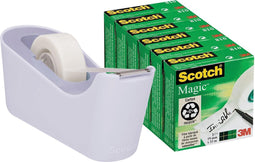 Scotch verzwaarde plakbandafroller inclusief 6 rollen Scotch magic tape | lavendel