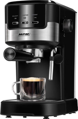 MPM Koffiemachine - Espressomachine 15 Bar - Aluminium Boiler Stoompijpje