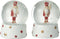 J-Line decoratie Sneeuwbol Notenkraker - polyresin - wit/rood - small - 2 stuks