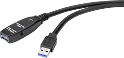 Renkforce RF-4598350 - USB 3.2 Gen1 Verlengkabel 20 m - 5 Gbps - Zwart