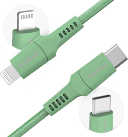 imoshion Kabel - Geschikt voor Lightning naar USB C - 1 meter - Oplader Kabel geschikt voor Apple iPhone 11/12/13/14 - Groen