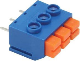 SCREWLESS TERMINAL, 3 POLES, BLUE, 5mm PITCH (SCREW03SLB)