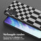 Selencia Hoesje Met Koord Geschikt voor Samsung Galaxy S21 FE - Selencia Siliconen design hoesje met afneembaar koord - Zwart / Irregular Check Black