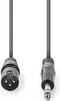 Nedis COTH15100GY30 - XLR-naar-6.35mm audiokabel - 300cm - Grijs