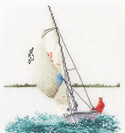 Thea Gouverneur - Borduurpakket met telpatroon - 3091A - Voorgesorteerde DMC Garens - Zeilen - Aida - 16 cm x 17 cm - DIY Kit