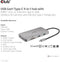 Club 3D CSV-1594 - USB Gen1 Type-C 9-in-1 hub - HDMI VGA 2x USB Gen1 Type-A RJ45 SD/Micro SD - Zilver