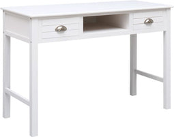 vidaXL - Schrijftafel - 110x45x76 - cm - hout - wit
