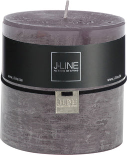 J-Line cilinderkaars Graniet - grijs - 64U - 6 stuks