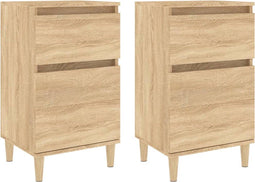 vidaXL - Nachtkastjes - 2 - st - 40x35x70 - cm - bewerkt - hout - sonoma - eikenkleurig
