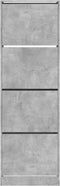 vidaXL Schoenenkast met 4 klaplades 60x34x187,5 cm betongrijs