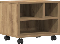 vidaXL - Printerstandaard - met - Wielen - Artisan - Eiken - 41x32x33,5 - cm
