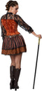 dressforfun Steampunk gravin M - verkleedkostuum - jurk met lange mouwen en kant - aardetinten