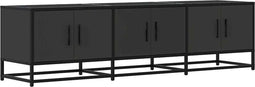 vidaXL - Tv-meubel - 150x35x41 - cm - bewerkt - hout - en - metaal - zwart