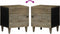 vidaXL - Nachtkastjes - 2 - st - 40x33x46 - cm - massief - mangohout - lichtgrijs