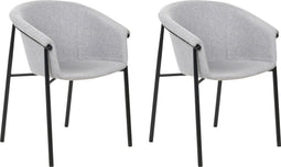 AMES - Eetkamerstoel set van 2 - Lichtgrijs - Polyester