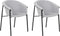 AMES - Eetkamerstoel set van 2 - Lichtgrijs - Polyester