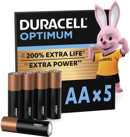 Duracell Optimum AA - alkaline batterijen - tot 200% langere levensduur - 5 stuks