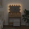 vidaXL - Kaptafel - met - LED-verlichting - in - Artisan - Eiken - 79x41x135 - cm